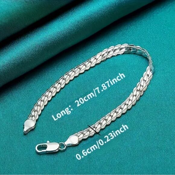 🩶 NEW 925 silver flat rope sparkling bracelet 🩶 - Picture 6 of 7